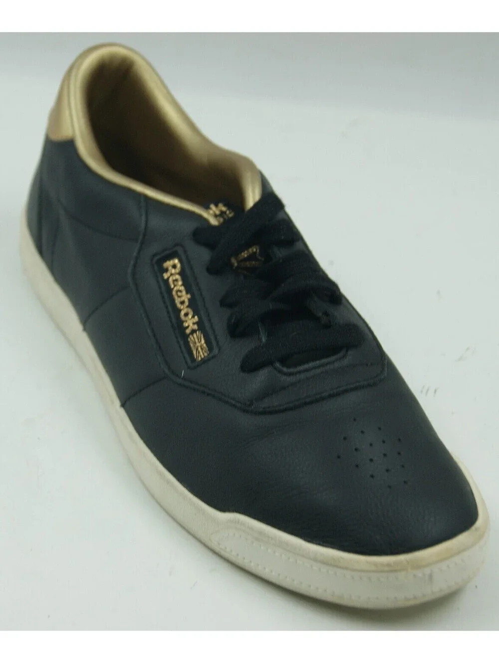 Reebok Cl Lady Ducs Sneakers Women's 8.5 Black Leather Comfort Flat Shoes